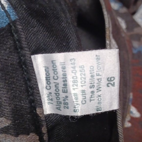 Current/Elliott The Stiletto Skinny Jeans in in Black Wildflower- Sz. 26 - Picture 12 of 12